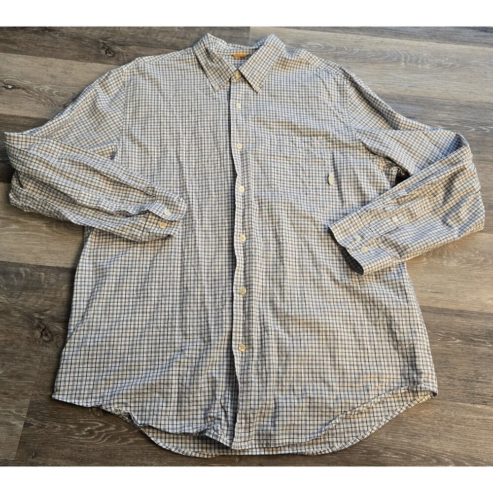 Timberland Checked Button Up‎ Shirt Long Sleeve Plaid Casual mens XL